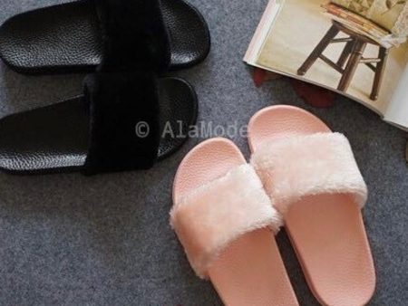 Luxury Furry Slip Ons Cheap