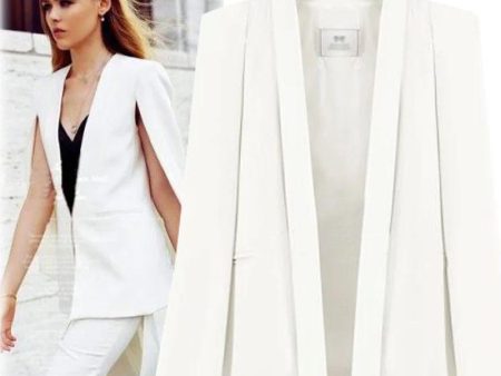 Aurora Cape Blazer in White and Black Online Sale