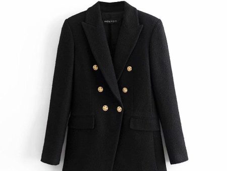 Malota Statement Tweed Blazer in Black Cheap