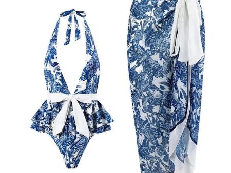 Gisessle swimsuit with Sarong skirt on Sale