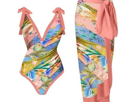 Ezra swimsuit with Sarong skirt For Discount