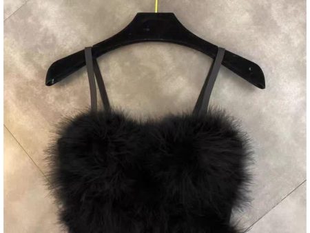 Faux Fur Bustier Tops on Sale