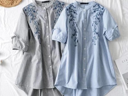 Becky Embroidered Hi-Lo Tops For Discount