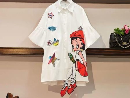 Cartoon Funky Shirt Dress Cheap