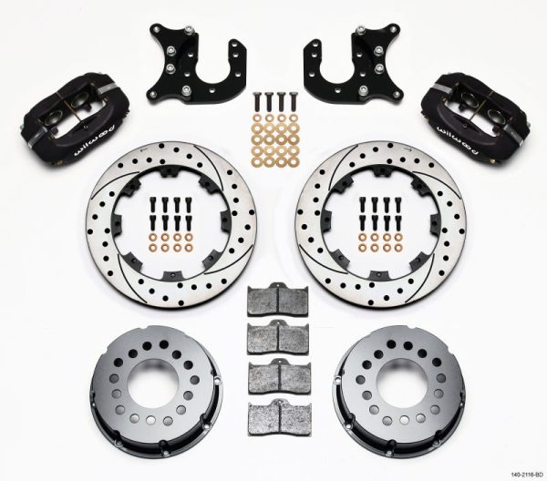 Wilwood Forged Dynalite P S Rear Kit Drilled Rotor Mopar-Dana 2.72in Offset Online Hot Sale