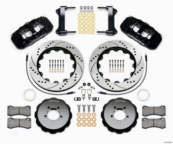 Wilwood AERO6 Front Hat Kit 14.00 Drilled 1999-2012 Subaru WRX w Lines Online Hot Sale