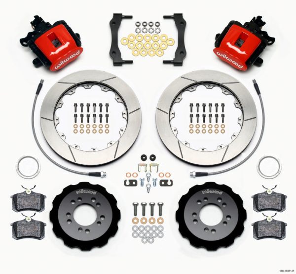 Wilwood Combination Parking Brake Rear Kit 12.88in Red 2013-Up Ford Focus ST w  Lines Fashion