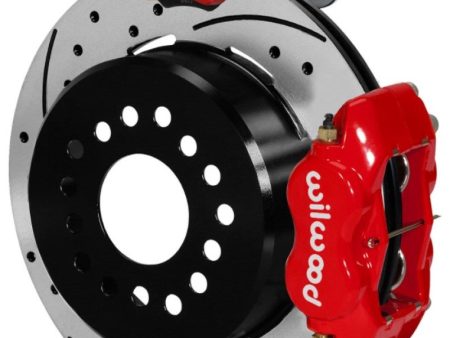 Wilwood Forged Dynalite Rear Electronic Parking Brake Kit - Red Powder Coat Caliper - D S Rotor Fashion