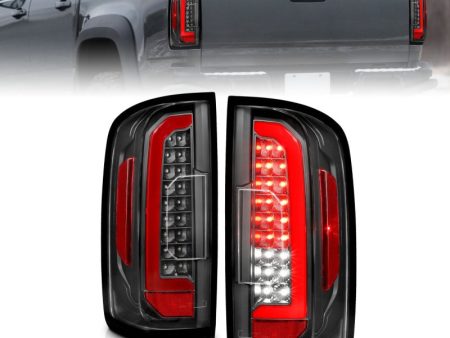 ANZO 15-21 Chevrolet Colorado Full LED Tail Lights w  Red Lightbar Black Housing Clear Lens Online now