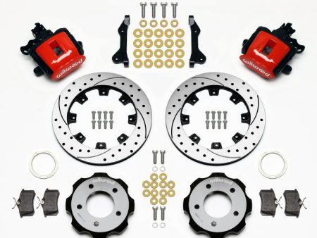 Wilwood Combination Parking Brake Rear Kit 12.19in Drilled Red 2006-Up Civic   CRZ Sale