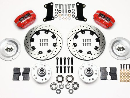 Wilwood Dynapro Dust-Boot Front Kit 12.19in Drilled Red 67-69 Camaro 64-72 Nova Chevelle Sale