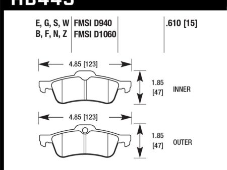 Hawk 02-06 Mini Cooper   Cooper S HP+ Street Rear Brake Pads Discount