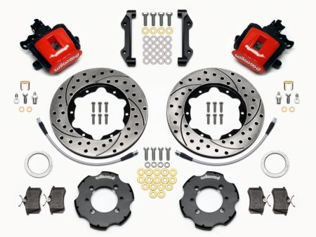 Wilwood Combination Parking Brake Rear Kit 11.00in Drilled Red 2012 Fiat 500 w  Lines For Discount