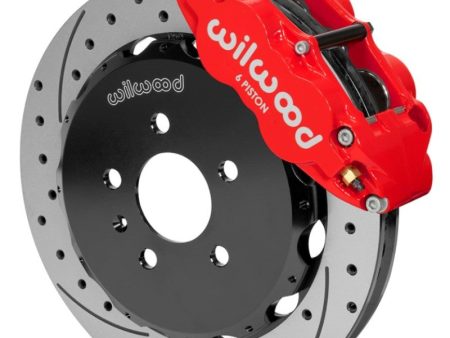 Wilwood 03-08 Audi A4 Forged Narrow Superlite 6R Front Big Brake Kit 12.88in Rotor Dia (Red) w  Line Fashion