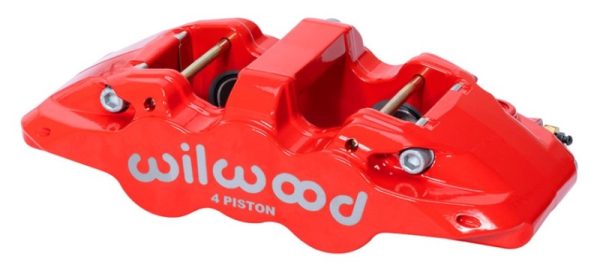 Wilwood Caliper - Aero4-DS Forged Four-Piston Caliper Black 1.12in Piston 1.10in Rotor - Red Supply