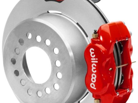 Wilwood Forged Dynalite Rear Electronic Parking Brake Kit - Red Powder Coat Caliper - Plain Rotor For Sale