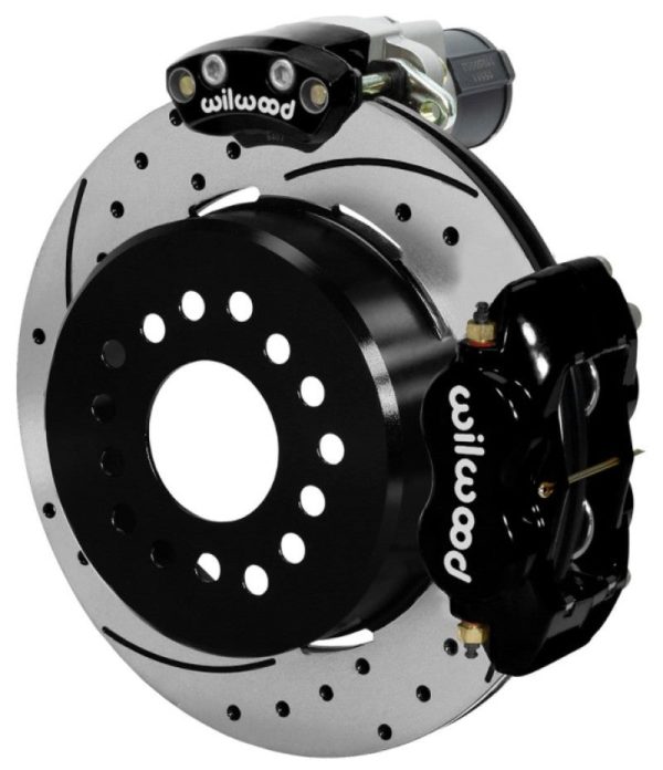 Wilwood Forged Dynalite Rear Electronic Parking Brake Kit - Black Powder Coat Caliper - D S Rotor Supply