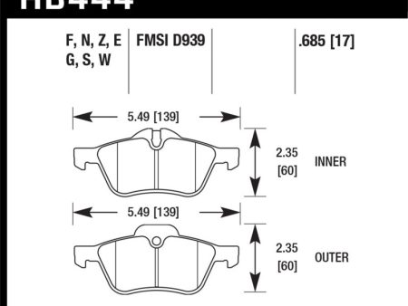 Hawk 02-06 Mini Cooper   Cooper S HPS Street Front Brake Pads For Discount