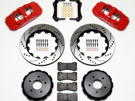 Wilwood AERO4 Rear Kit 14.00in Drilled Red 97-04 Corvette C5 Z06 05-13 C6 Fashion