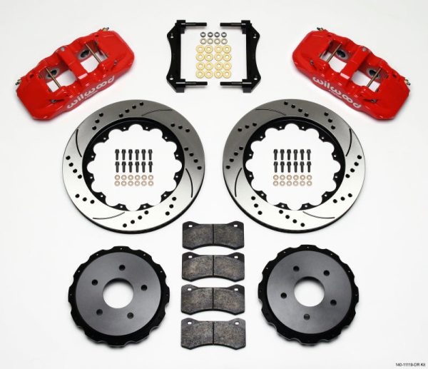 Wilwood AERO4 Rear Kit 14.00in Drilled Red 97-04 Corvette C5 Z06 05-13 C6 Fashion