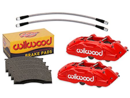 Wilwood 65-67 Ford Mustang D11 Calipers w Pads and Lines - Red For Discount