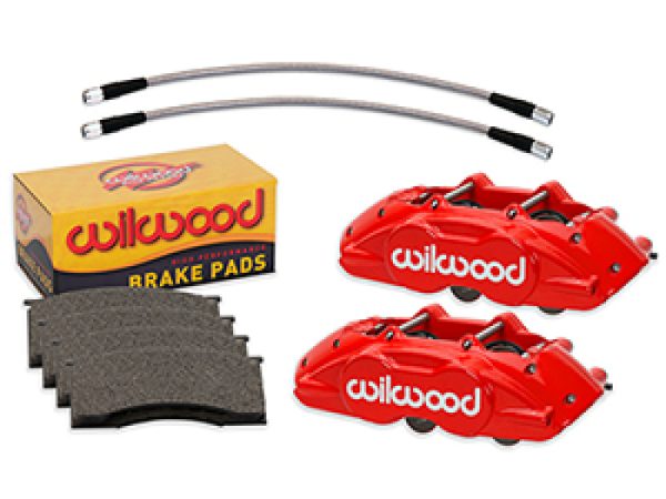 Wilwood 65-67 Ford Mustang D11 Calipers w Pads and Lines - Red For Discount