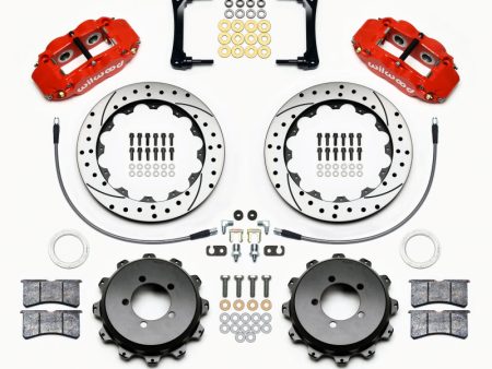 Wilwood Narrow Superlite 4R Rear Kit 12.88in Drilled Red 2008-2012 Subaru WRX w Lines Fashion