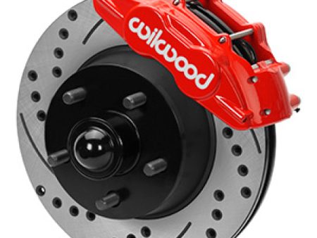 Wilwood 65-67 Ford Mustang D11 11.29 in. Brake Kit w  Flex Lines - Drilled Rotors (Red) Online now