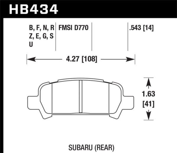 Hawk 02-03 WRX   05-08 LGT D770 HP+ Street Rear Brake Pads Online