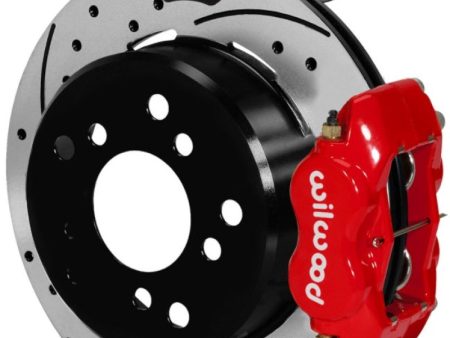 Wilwood Forged Dynalite Rear Electronic Parking Brake Kit - Red Powder Coat Caliper - D S Rotor Online Hot Sale