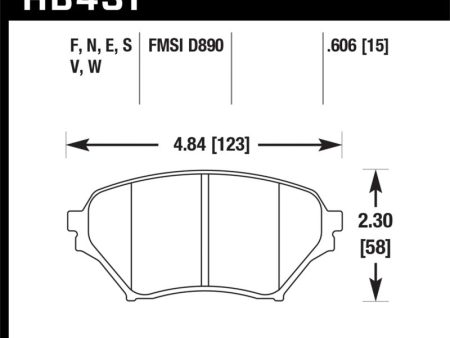 Hawk 01-05 Miata w  Sport Suspension HP+ Street Front Brake Pads D890 For Sale