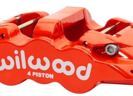 Wilwood Caliper - Aero4-DS Forged Four-Piston Caliper Black 1.38in Piston 1.10in Rotor - Red Sale