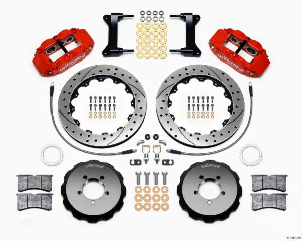 Wilwood Narrow Superlite 6R Front Hat Kit 13.06in Drilled Red 1999-2012 Subaru WRX w Lines For Discount