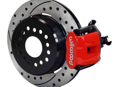 Wilwood Combination Parking Brake Rear Kit 12.19in Dia 0.81in Rotor Thickness - Red Drilled Online Sale