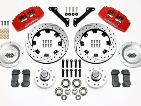 Wilwood Dynapro 6 Front Hub Kit 12.19in Drilled Red 79-81 Camaro Cheap