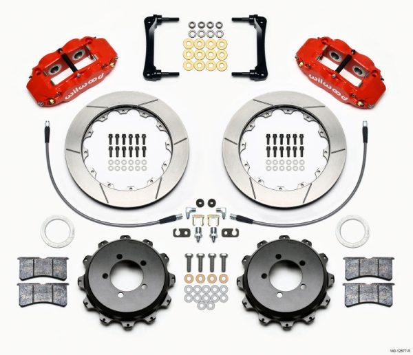 Wilwood Narrow Superlite 4R Rear Kit 12.88in Red 2008-2012 Subaru WRX w Lines Supply