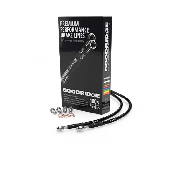 Goodridge 04-07 Honda CG125 Black Front SS Brake Lines Hot on Sale