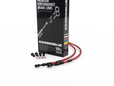 Goodridge 00-03 Honda XLR125 Red Front SS Brake Lines w Black Fittings For Discount